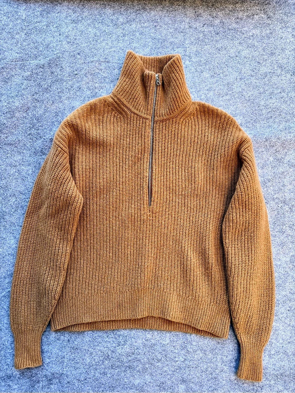 Everlane The Half-Zip Sweater in Luxe Merino Brown